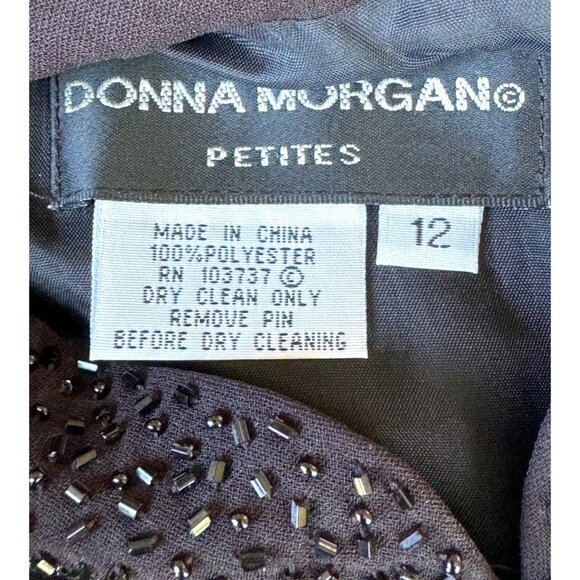 Donna Morgan Petites Beaded Cocktail/Evening Dress Black Size 12 - Picture 10 of 11